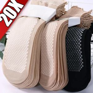 1/10Pairs 여성 소프트 양말 벨벳 실크 양말 미끄럼 방지 바닥 스플 라이스 투명 숙녀 초박형 봄 여름 통기성 양말