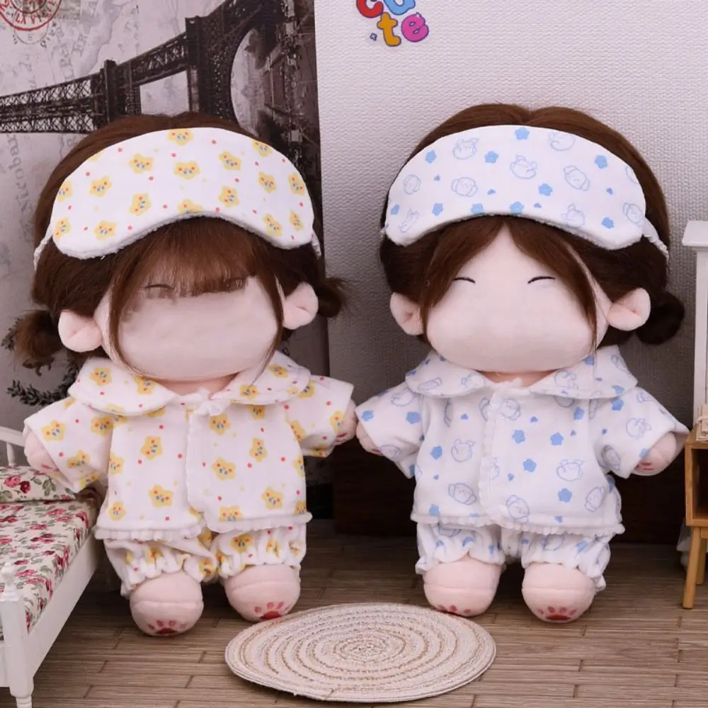20cm 인형 잠옷 정장 사진 소품 셔츠 반바지 패치 인형 의류 인형 액세서리 만화 동물 스타 미니 블라우스 바지 세트