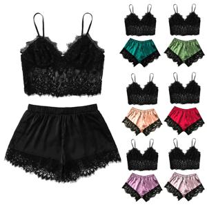 1 세트 여성 잠옷 섹시한 패션 캐주얼 레이스 Nightdress 란제리 탑 반바지 세트 Babydoll 잠옷 Nightwear 여성 속옷