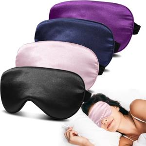 수면용 부드러운 실크 수면 마스크 아이 마스크, 100% 블랙아웃, 제로 아이 프레셔, 조절 가능한 스트랩이 있는 눈가리개, 여행용 아이 커버