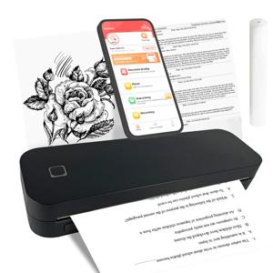 Marklife 휴대용 A4 열전사 프린터 블루투스 호환 사진 PDF 인쇄 기계 사무실 가정 여행용 접이식 롤 용지