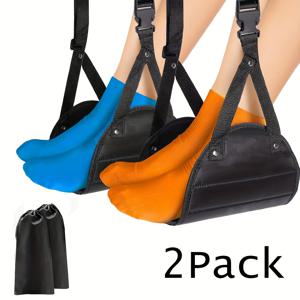2Pcs 비행기 발 해먹, 발 받침대, 비행기 여행 발판, 비행 다리 해먹 걸이 슬링, 휴대용 여행 액세서리