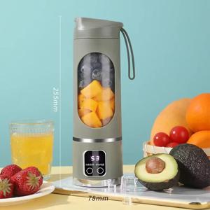 10개의 칼날을 가진 휴대용 과일 주서기 450ml 용량 3단계 USB 충전식 블렌더 아이스 크러셔 쉐이크 및 스무디용 주서기 컵