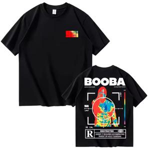 B2O 티셔츠 남성 패션 BOOBA 프린트 반소매 티셔츠 여성 캐주얼 하라주쿠 streetwear 티셔츠