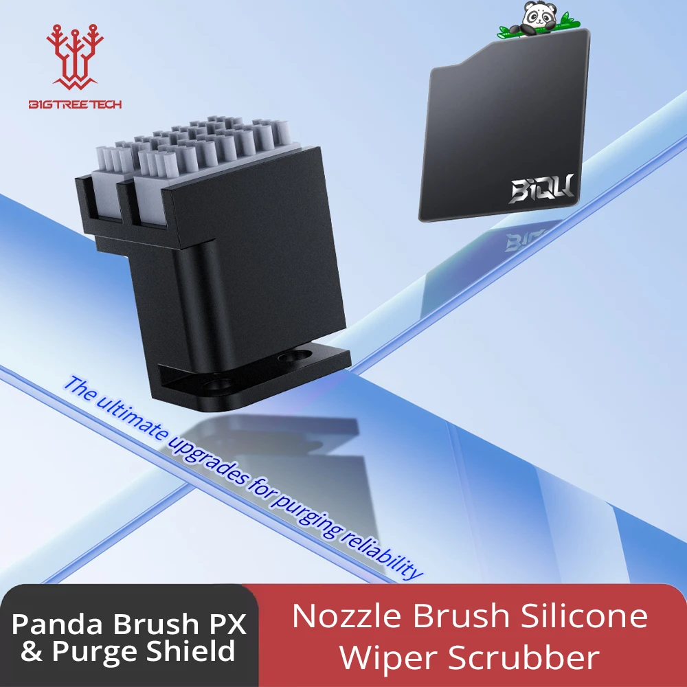BIGTREETECH Panda Brush PX & Panda Purge Shield, 노즐 브러시 Bambulab P1 X1용 실리콘 와이퍼 온화 장착 스크러버