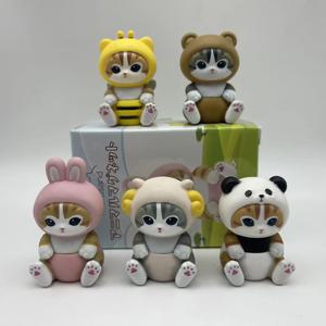 4cm Mofusand 액션 피규어 세트 동물 머리 장식 인형 귀여운 Pvc 모델 블라인드 박스 데스크탑 장식 공예 장난감 생일 선물