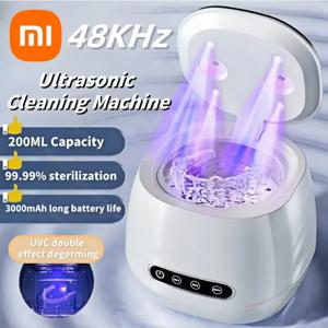 Xiaomi 휴대용 48KHZ 초음파 틀니 클리너 UV 살균기 리테이너 얼라이너 청소 기계 200ml 여행용 교정기 포드 쥬얼리