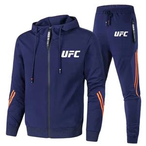 UFC 신상 남녀 레저 스포츠웨어 세트, 패셔너블한 바지와 재킷, 프린트된 아웃도어 오토바이 모자 세트 2025