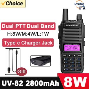 Baofeng 워키 토키 2 웨이 햄 라디오 comunicador UV 82 듀얼 PTT 8W 5W 10KM 듀얼 밴드 UV-82 UHF VHF UV82 UV 5R 9R 13 UV16 라디오