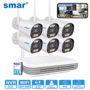 스마트 무선 CCTV 시스템 와이파이 카메라 키트, HD 보안 오디오, AI 얼굴 감지, IP 8CH NVR 비디오 감시 세트, ICSEE, 3MP, 5MP