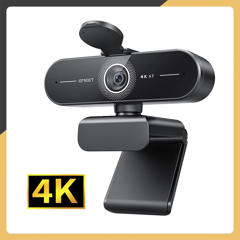 4K 울트라 HD 웹캠 1080P 60fps 웹 카메라 EMEET C60E 자동 초점 USB 컴퓨터 카메라 라이브 스트리밍/화상 통화/회의용