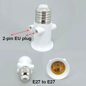 E27 ~ E27 EU 플러그 케이블 커넥터, 2 핀 LED 전구 램프 어댑터, ABS 거치대 베이스 나사 조명 전원 소켓 컨버터, M20