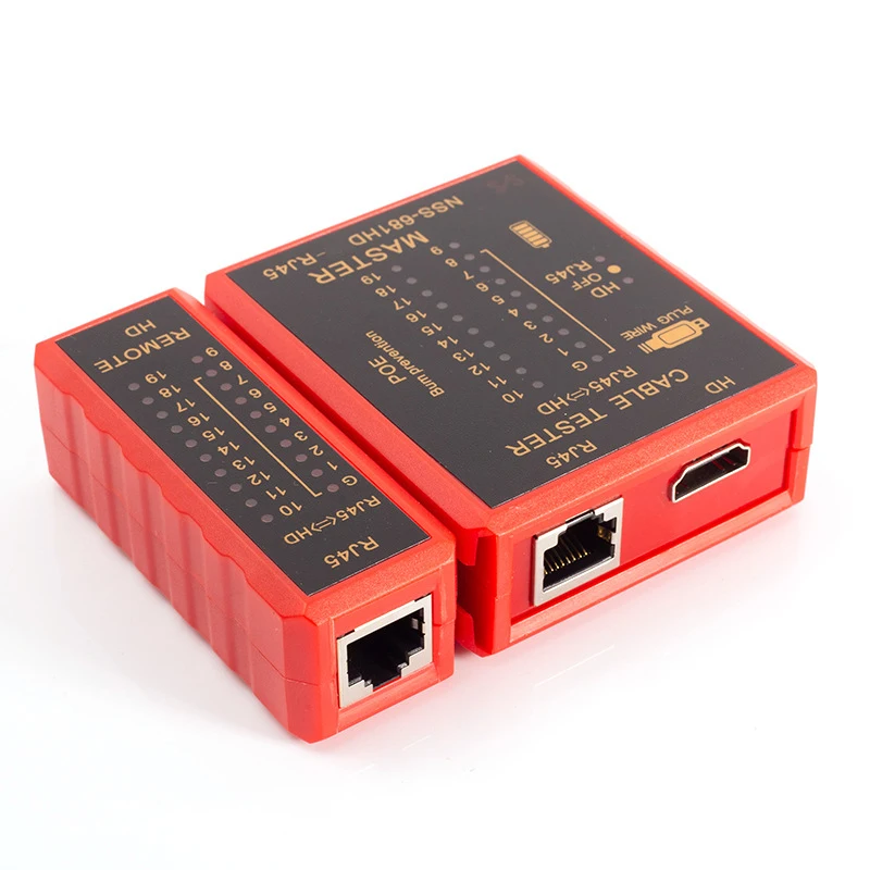 HDMI 케이블 테스터 RJ45 네트워크 코드 테스터 안티 번 POE 보호 배터리 전원 8P8C 6P8C 송신기 수신기 랜 테스터