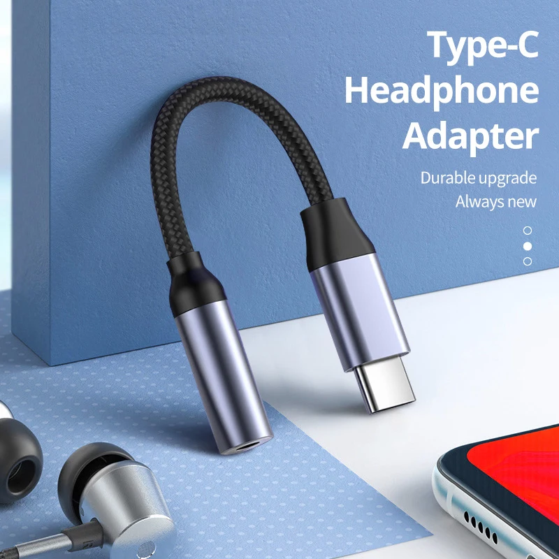 Xiaomi Redmi 삼성 픽셀 USB C ~ 3.5mm 이어폰 잭 디지털 오디오 어댑터 변환기 유형 C HiFi for Android 3 5mm