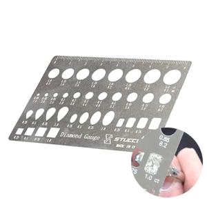 Stuccler Jewellers 다이아몬드 게이지 휴대용 0.01 - 3.0 ct 다이아몬드 캐럿 추정기 다이아몬드 사이징 쥬얼리 측정 도구