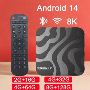 T95 MAX 안드로이드 14 스마트 TV 박스 Allwinner H618 64G 128G ROM 2.4G 및 5G 듀얼 Wifi 4K 8K HDR10 + BT5.0 음성 미디어 플레이어 셋톱 박스