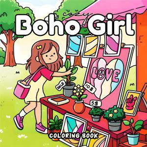 BOHO GIRL: 휴식을 위한 귀엽고 아늑한 일상 활동이 담긴 성인용 컬러링북(아늑한 공간 색칠하기)