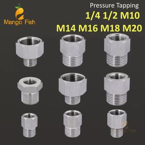 M14*1.5 M20 304 스테인레스 스틸 수 암나사 피팅 퀵 커플러 어댑터 1/4 1/2 압력 게이지 변환 구리 조인트