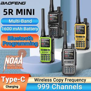 BAOFENG UV-5R 미니 무전기 블루투스 프로그래밍 무선 복사 주파수 풀 밴드 999CH AM Type-C 장거리 햄 라디오