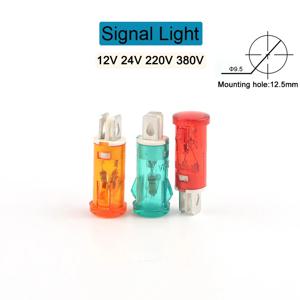 10PCS 안내 신호 램프 패널 장착 네온 표시기 12V 24V 220V 380V 빨간색 녹색 노란색 조명