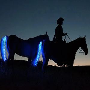 LED 말 꼬리 트래핑 야간 안전 승마 깜박이는 라이트 바 하네스 장비 야외 스포츠 말 꼬리 장식