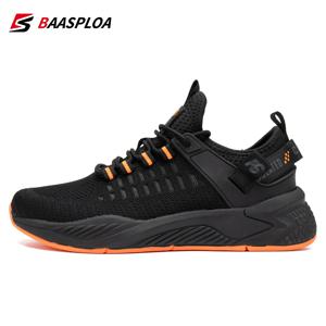 Baasploa 남성 캐주얼 스니커즈 남성용 새로운 메쉬 통기성 스포츠 신발 경량 컴포트 운동화 미끄럼 방지 야외 남성