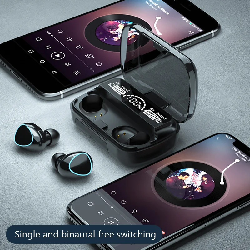 기존 M10 헤드폰 Bluetooth 무선 이어팟 스포츠 스테레오 소음 차단 헤드폰 마이크 스피커 Caixa De Som Gamer