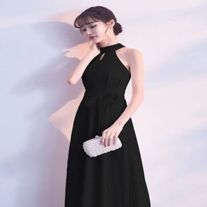 우아한 롱 블랙 이브닝 드레스 2023 신상 파티 호스티스 슬림핏 볼 드레스 여성 패션 한국 스타일 미드 웨이스트 지퍼