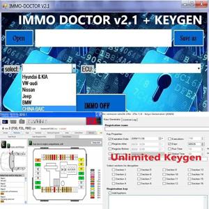 2023 새로운 IMMO DOCTOR V2.1, 무제한 KEYGEN 멀티 브랜드 Immo Off 소프트웨어 ECU 칩 튜닝, sim2k MT38 ME 17.9.2 MED17.9.8
