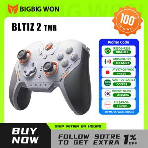 BIGBIGWON Blitz 2 TMR 스타 플래시 무선 블루투스 게임 패드 체성 감각 컨트롤러 2000HZ NS PC 스팀 게임 맞춤형