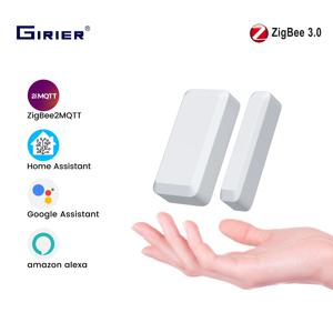 GIRIER 스마트 도어 및 창 센서 ZigBee 3.0 스마트 홈 보안용 무선 접촉 감지기 홈 어시스턴트 MQTT와 함께 작동