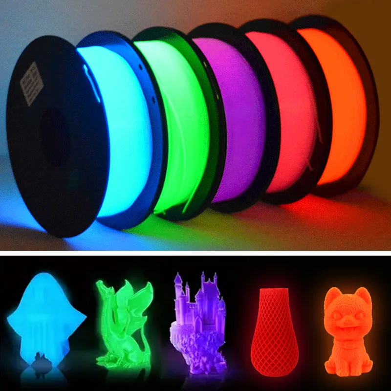 DIY 할로윈/크리스마스 선물, 1.75mm PLA 발광 3D 프린터 필라멘트, 200g(0.44L) 스풀, 어둠 속에서 빛나는, 대부분의 FDM 프린터용
