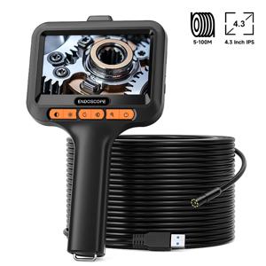 산업용 휴대용 내시경 4.3인치 IPS 스크린 HD1080P 카메라 8MM USB 2M-100M 자동차 검사 내시경 8 LED 2600mAh 방수