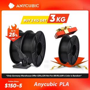 ANYCUBIC 3D 프린터 멀티 컬러 필라멘트 PLA 1.75mm 1kg/롤 FDM 3D 프린터 Kobra 2 Pro 용 플라스틱 고무 소모품 재료