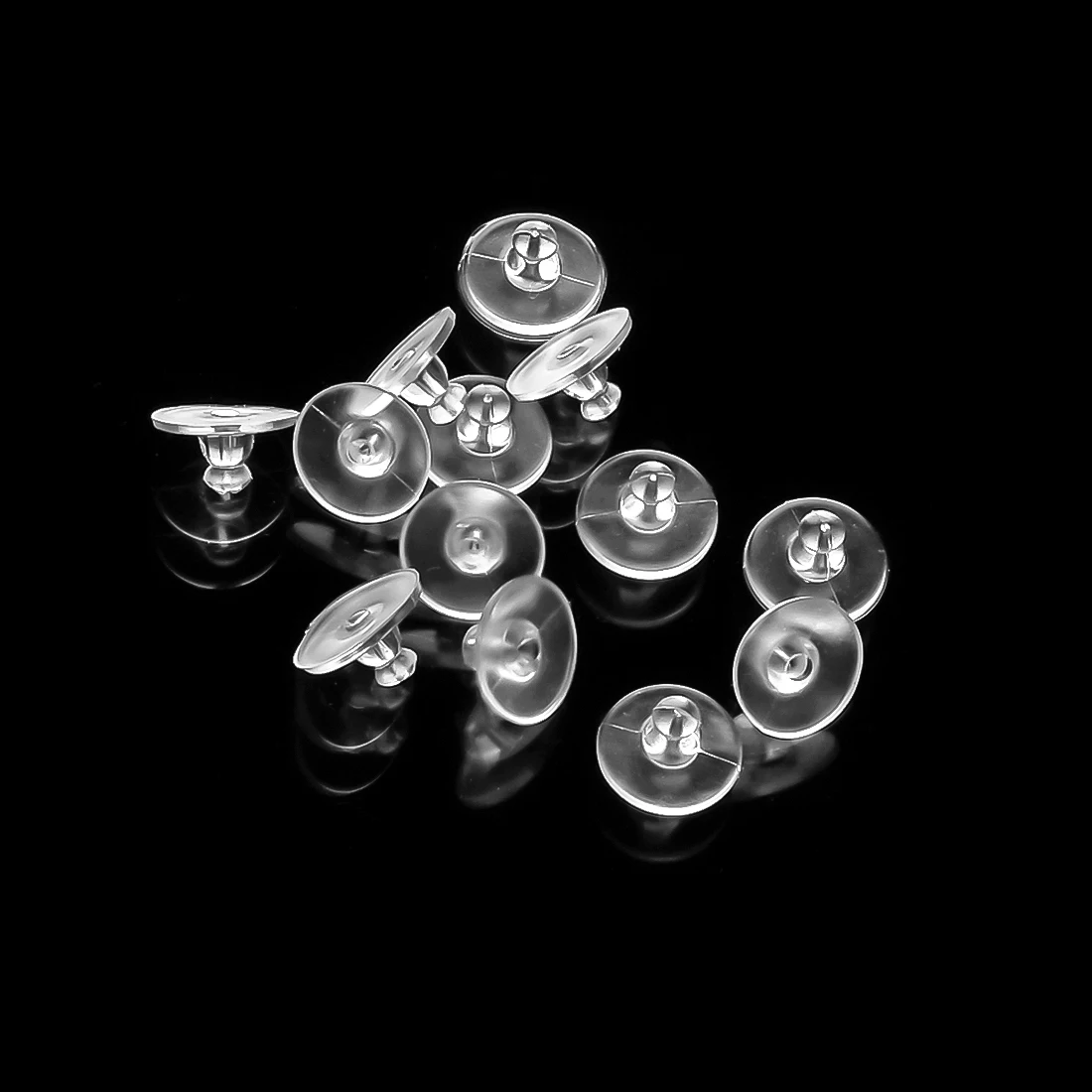 100pcs 스터드 귀걸이에 대 한 부드러운 실리콘 고무 귀걸이 다시 Stoppers DIY 쥬얼리 결과 액세서리 총알 튜브 귀 플러그 모자