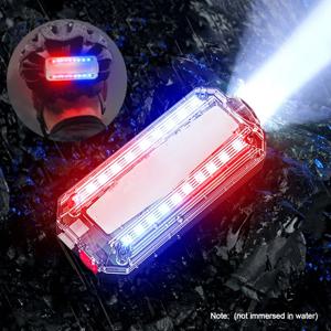 LED 스트로브 경고등, 경찰 어깨 클립 손전등, 야외 주행등, USB 충전식 안전 헬멧 작업등, 빨강 및 파랑