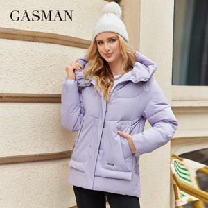 GASMAN 여성용 겨울 다운 재킷, 클래식 디자인 지퍼 플리스 포켓, 우아한 파카 83284, 2023 신상 코트