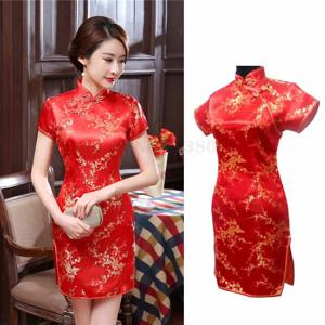 플러스 사이즈 5XL 6XL Qipao 여성의 섹시한 미니 분할 Cheongsam 빈티지 만다린 칼라 짧은 Qipao 중국어 번체 드레스 Vestidos