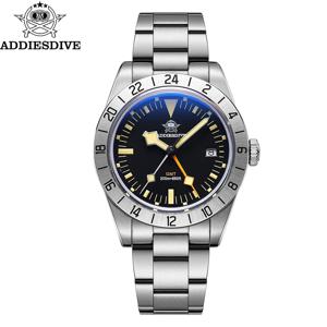 ADDIESDIVE GMT 시계 남성용 39mm 다이버 축광 달력 디스플레이 스테인레스 스틸 20ATM 쿼츠 시계 Reloj Hombre