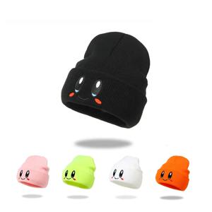 큰 눈 자수 탄력 Beanies 여성 만화 니트 해골 모자 겨울 따뜻한 힙합 모자 남자 압착 멜론 가죽 모자