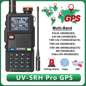 Baofeng UV-5RH 프로 GPS 워키토키 멀티 밴드 낙하 경보 VOX 1750Hz NOAA 원터치 검색 주파수 업데이트, UV-5RM 라디오
