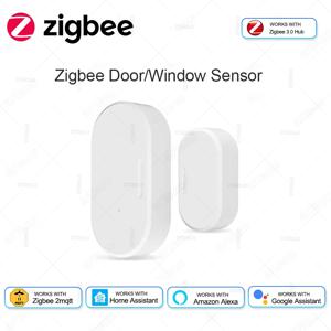 Zigbee 도어 윈도우 센서 열기 닫기 감지기 스마트 홈 보안 알람 도난 도어 센서는 Alexa Home Assistant Z2M과 함께 작동합니다.