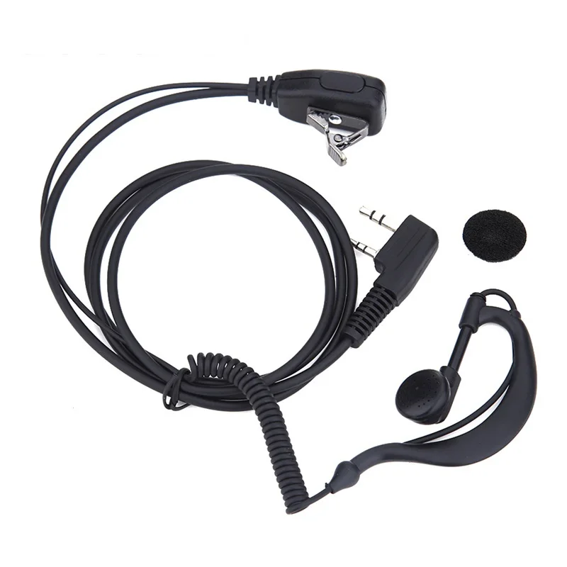 2 핀 이어폰 헤드셋 PTT 마이크 1m 귀고리 워키 토키 이어 버드 인터폰 이어폰 UV5R/KENWOOD/HYT 용 이어폰 이어폰