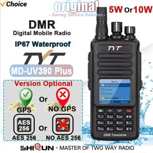 TYT MD-UV390 Plus DMR 디지털 워키 토키 5W/10W GPS AES256 암호화 옵션 IP67 방수 VHF UHF 3000 LCD MDUV390 라디오