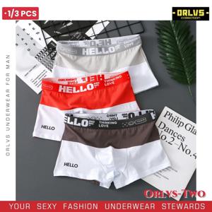 1/3PCS 남자 팬티 패션 편지 코튼 복서 반바지 색상 차단 남자 속옷 복서 통기성 U 볼록한 속옷