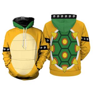 새로운 슈퍼 브라더스 시리즈 코스프레 애니메이션 후드 3D 만화 Bowser 인쇄 남성 여성 Tracksuit 풀오버 하라주쿠 까마귀 Y2k 옷