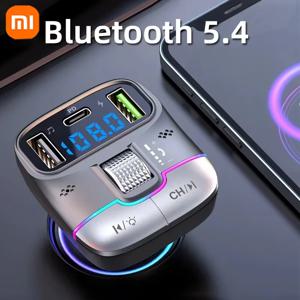 샤오미 FM 송신기 핸즈프리 자동차 AUX 라디오 변조기 MP3 플레이어, 고속 충전 어댑터, 자동차 액세서리, 블루투스 5.4