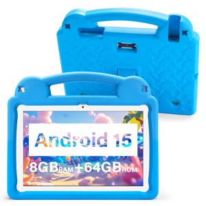 ANRY 2025 키즈 태블릿 안드로이드 15 10.1인치 8GB(4+4 확장) 램 64GB 롬 A523 2.0GHZ 5000mAh HD 디스플레이 태블릿 어린이 선물
