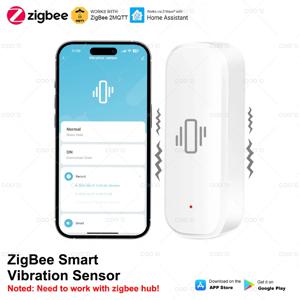 스마트 진동 센서 ZigBee 센서 모니터 앱 제어 보안 보호 Zigbee 센서 모션 충격 알람 지원 Z2M