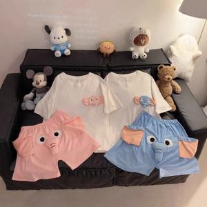 새로운 삐걱거리는 코끼리 반바지 파자마 바지 슬릿 남성 여름 귀여운 기발한 느슨한 잠옷 Homewear Suit 레저 바지